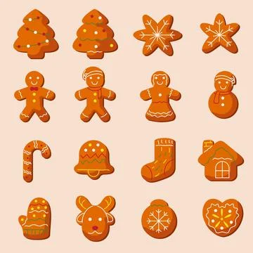Sweet Ginger Bread Cookies Stock Illustration