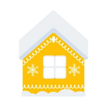 Sweet gingerbread house. Flat vector illustration. Stock Illustration