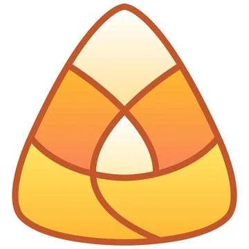 Sweet halloween candy corn flat outline icon for trick or treat. Illustrazione stock