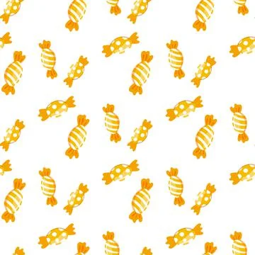 Sweet Halloween candy seamless pattern. Trick or treat background. Vector Sweets Stock Illustration