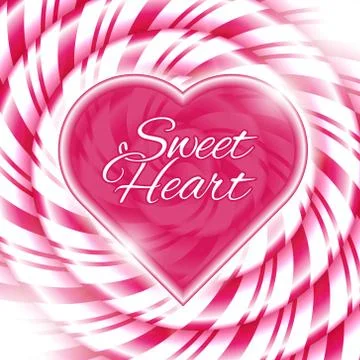 Sweet heart - background with candy cane spiral Stock Illustration