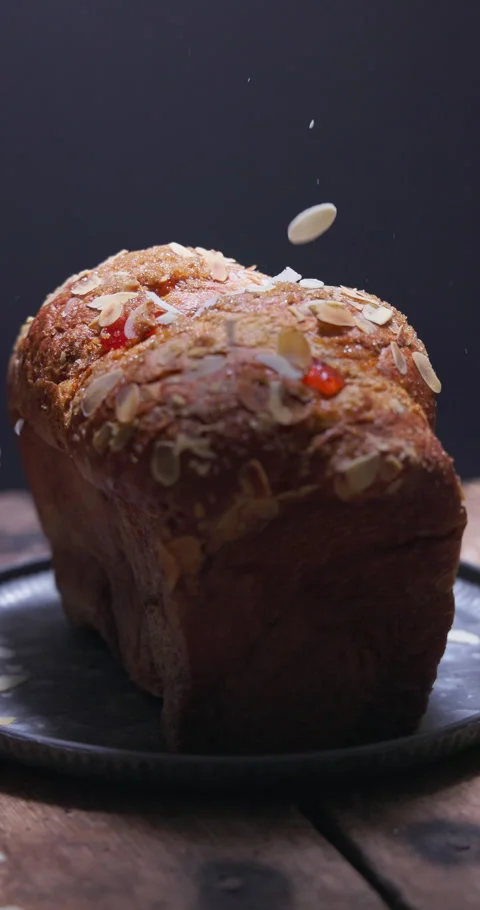 Sweet holiday bread, easter braided cake kozunak christmas holidays sweets Stock Footage 293769746