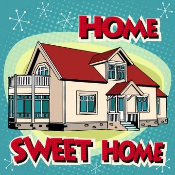 Sweet home cottage Stock Illustration