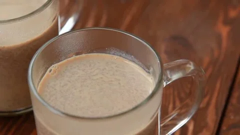 Sweet hot chocolate with ginger Stock Footage 69149720