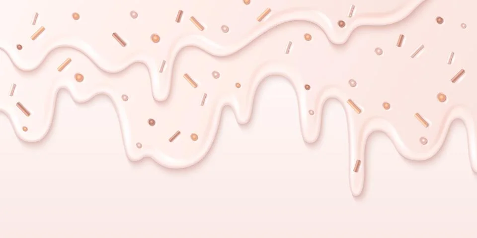 Sweet ice cream drip pattern with melting glaze Stock Illustration