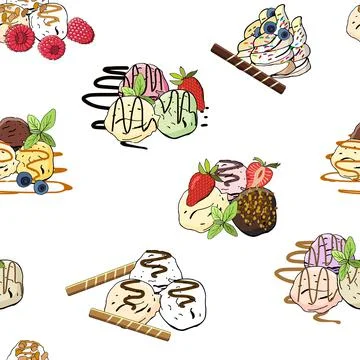 Sweet ice cream seamless pattern Stock Illustration