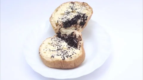A Sweet Indonesian Bread Stock Footage 285898436