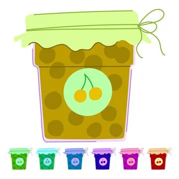 Sweet jam jar vector cartoon graphic Stock Illustration