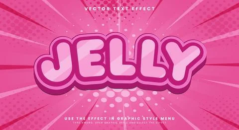 Sweet Jelly 3d editable text effect Template Stock Illustration