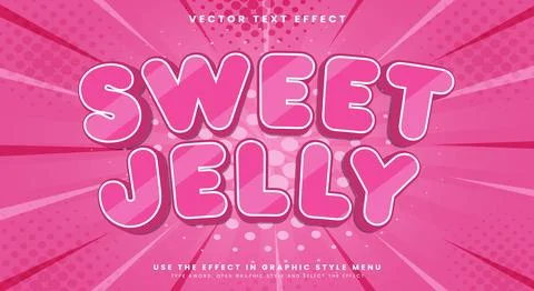 Sweet Jelly 3d editable text effect Template Stock Illustration