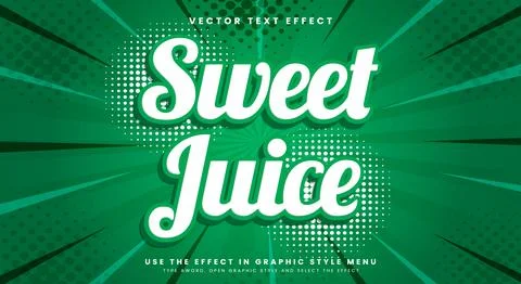 Sweet Juice 3d editable text effect Template Stock Illustration