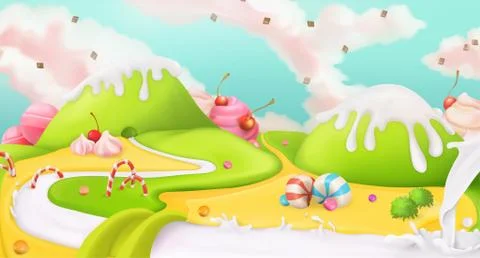 Sweet landscape, vector background Stock Illustration