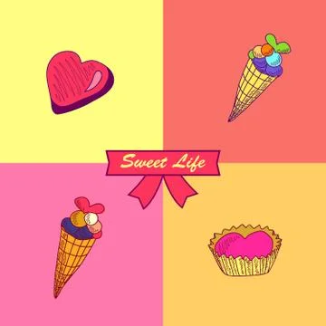 Sweet life Stock Illustration