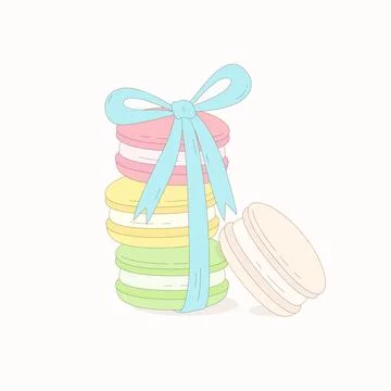 Sweet macaron stack Stock Illustration