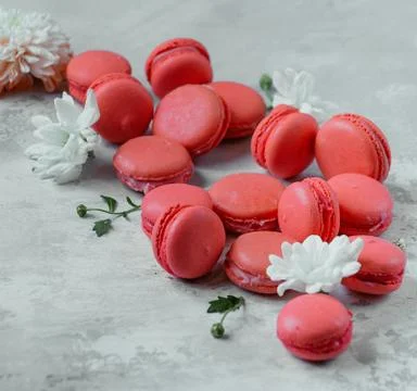 Sweet macarons on the table Fotos Stock