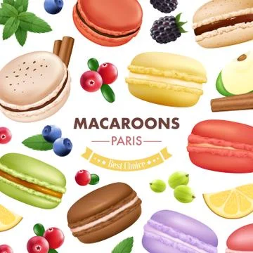 Sweet Macaroon Goods Background Stock Illustration