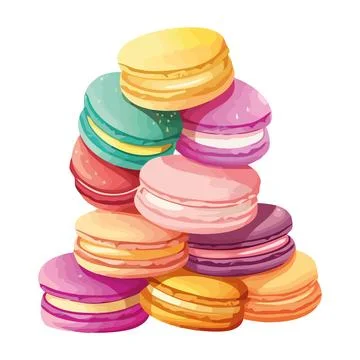 Sweet Macaroons biscuit snack Stock Illustration