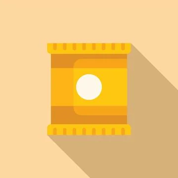 Sweet machine packet icon flat vector. Store crisp Stock Illustration