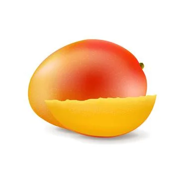 Sweet Mango Isolated White Background Stock Illustration