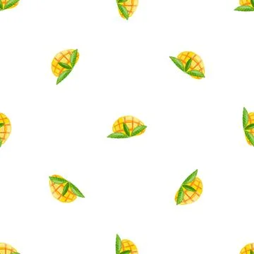 Sweet mango pattern seamless vector Stock Illustration