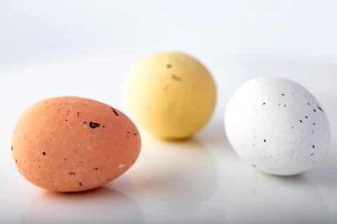 Sweet marzipan chocolate easter eggs Stock Photos