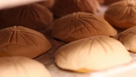 Sweet Mexican shell of bread - Concha 04 Stock-Footage 130084743