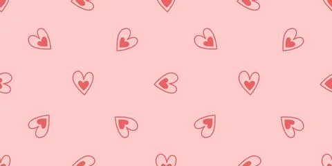 Sweet, minimalist seamless pattern with hearts Stock Illustration
