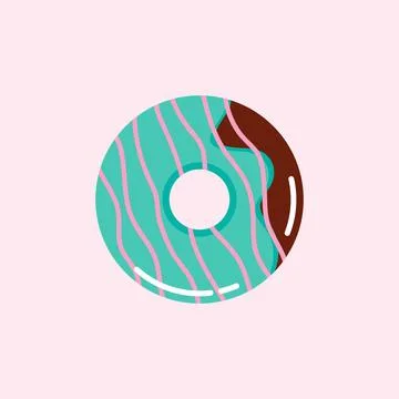 Sweet mint chocolate donut vector illustration Illustrazione stock