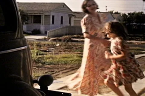 Sweet Mother Daughter Dancing Fun Happy Family - Vintage 16mm Film Stock Footage