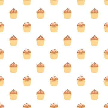 Sweet muffin dessert repeating pattern background texture Illustrazione stock