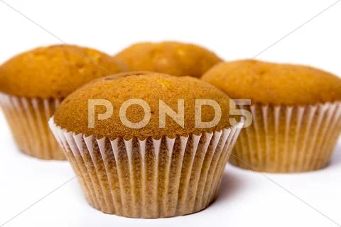 Sweet muffin on white background Stock Photos