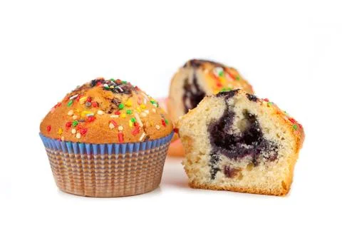 Sweet muffins on white background Фото