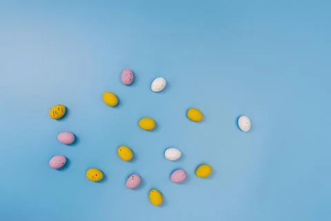 Sweet multi colored small eggs Stock Photos