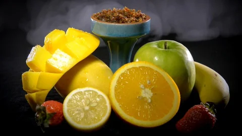 Sweet multifruit smoke Stock Footage 128723312