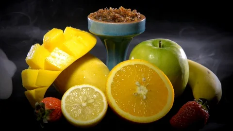 Sweet multifruit smoke Stock Footage 128723332