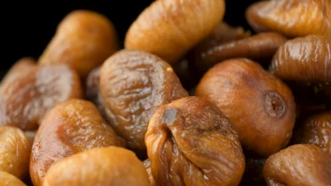 Sweet Organic Dried Figs Rotating, Macro Food Texture Stock Footage 328850828