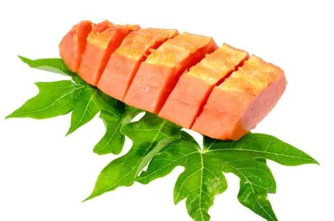 Sweet papaya on isolate. Stock Photos