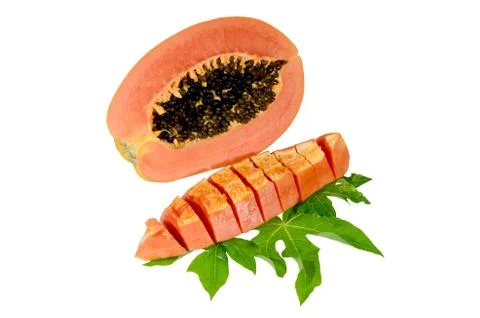 Sweet papaya on isolate. Stock Photos