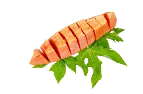Sweet papaya on isolate. Stock Photos