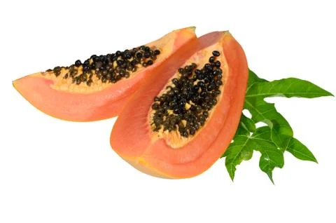Sweet papaya on isolate. Stock Photos