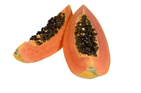 Sweet papaya on isolate. Stock Photos