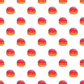 Sweet pastry bun pattern with red icing 스톡 일러스트