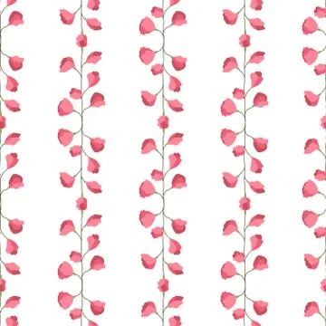 Sweet pea seamless pattern for fabric design. Vector romantic floral Stock Illustration