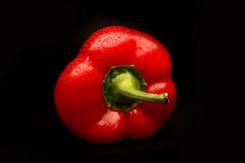 Sweet pepper on black background Stock Photos