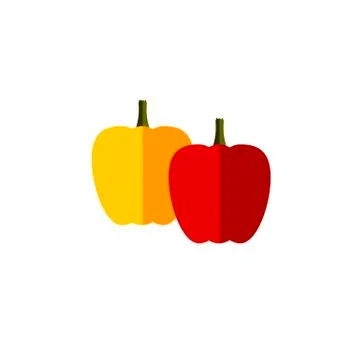 Sweet pepper color vector flat icon vegetable Stock Illustration