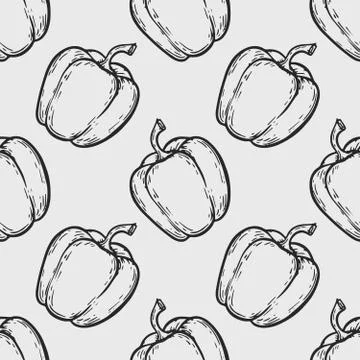 Sweet pepper pattern Stock Illustration