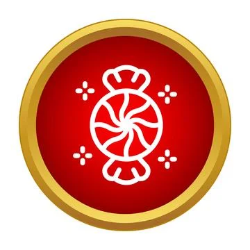 Sweet peppermint candy icon on a red background Stock Illustration