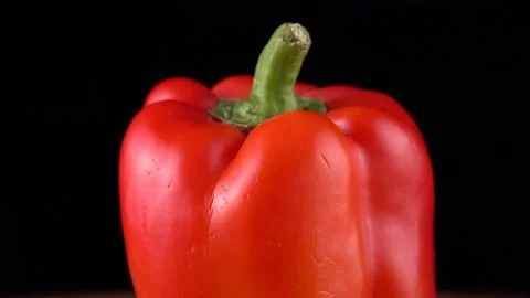 Sweet peppers close up on black background 動画素材 162231220