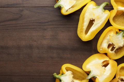 Sweet peppers on the table Stock Photos