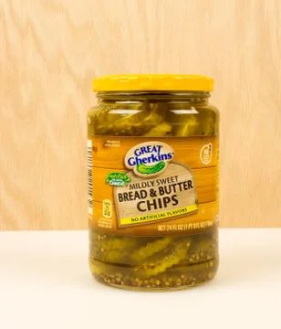 Sweet pickle chips 库存照片